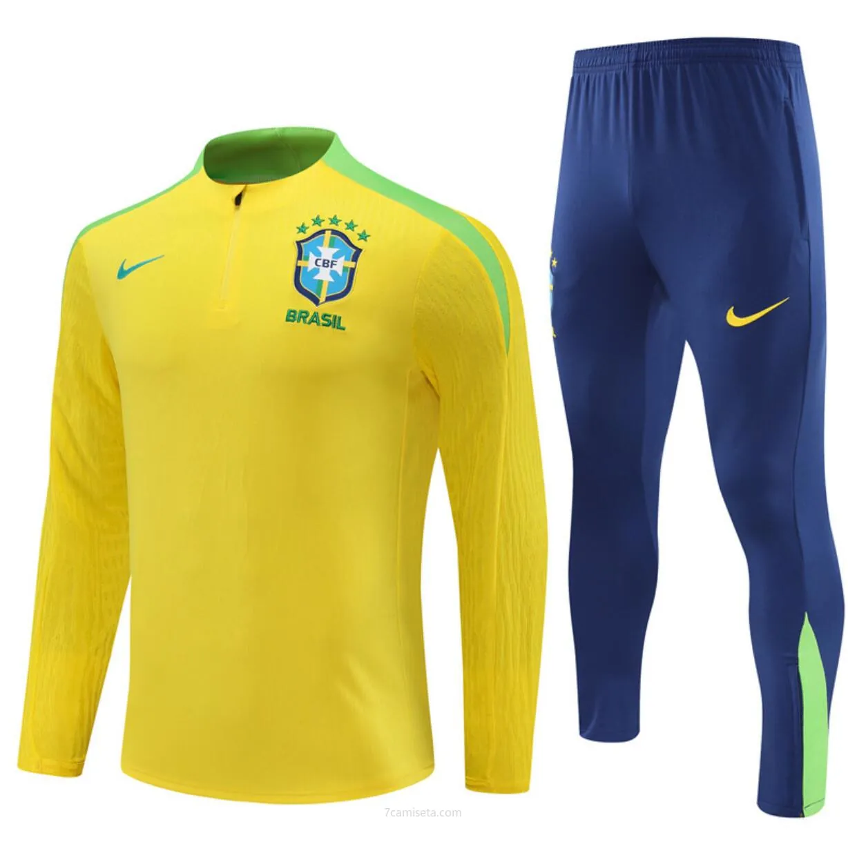 Camisetas BRASIL Pre-Match (Hombre/Niño) Amarillo 24/25 + Pantalones Ofertón, aprovéchalo