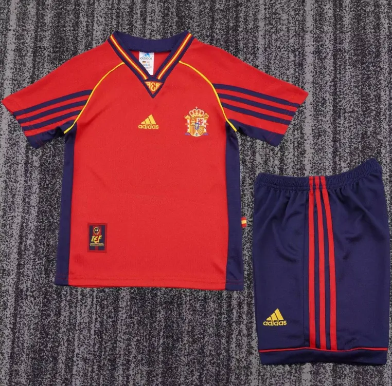 Conjunto Retro España Primera Equipación 1998 Niño Cógelo este preciaso alucinante