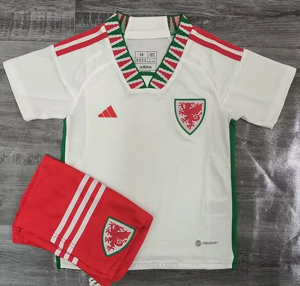 Camiseta GALES Segunda Equipación Mundial Qatar 2022 Niño Precio simbólico solo hoy