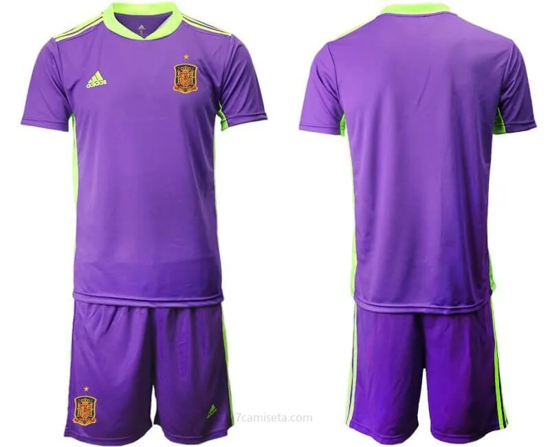 Camiseta De España Portero Púrpura Preciaso tirado de risa