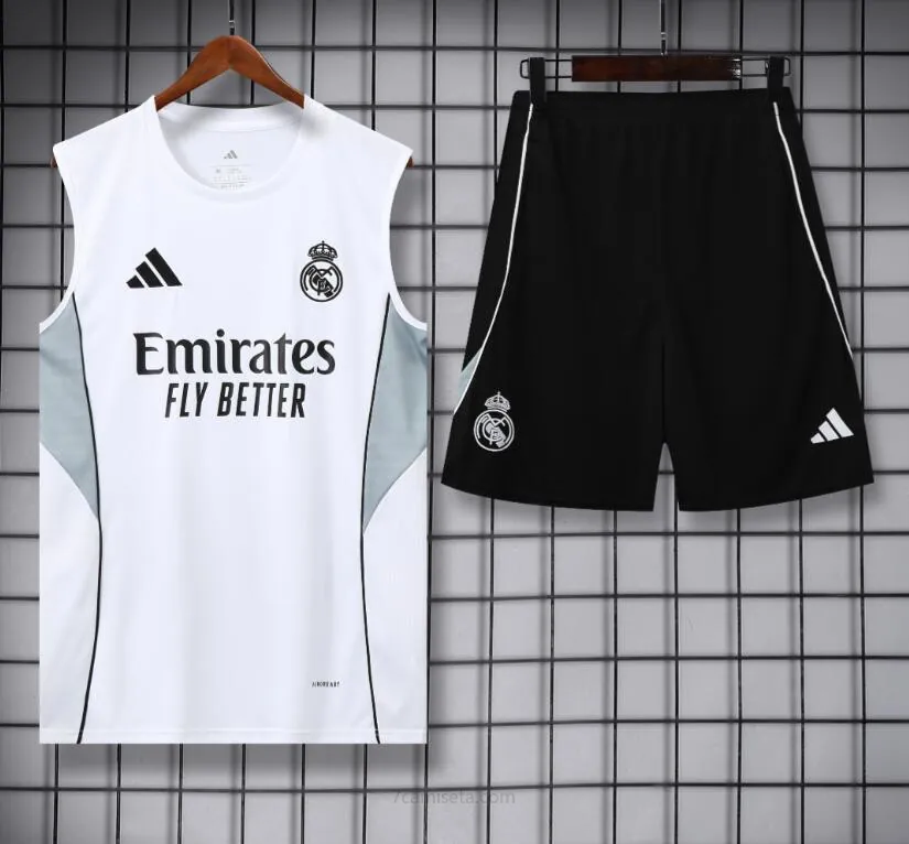 Conjunto Sin Mangas Real Madrid Pre-Match 25/26 N10 + Pantalones Cortos Descuentazo increíble de derribo