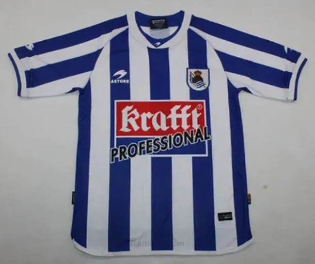 Camiseta Retro Real Sociedad 1ª Equipación 02/03 Preciaso prodigioso como nunca
