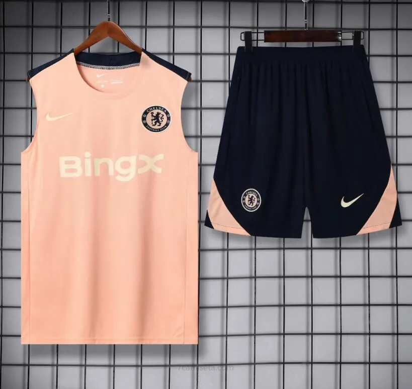 Conjunto Sin Mangas Chelsea Pre-Match 25-26 + Pantalones Cortos Preciaco tirado
