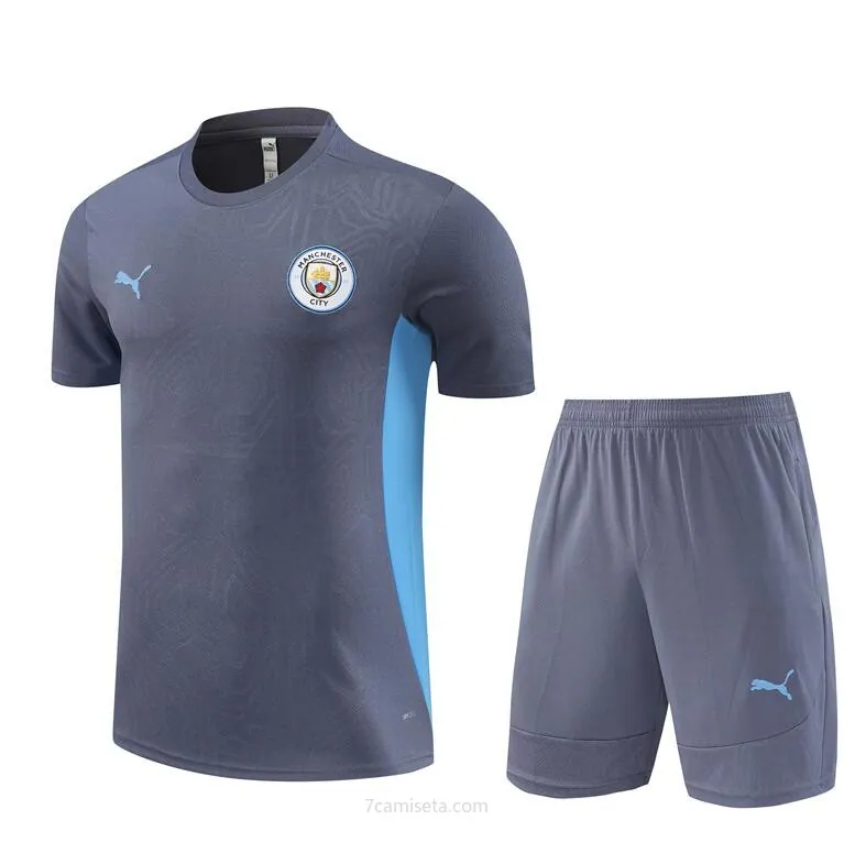 Camiseta Manchester City (Hombre/Niño) Pre-Match 2024/25 + Pantalones ¡¡Qué asequible saldazo de derribo!