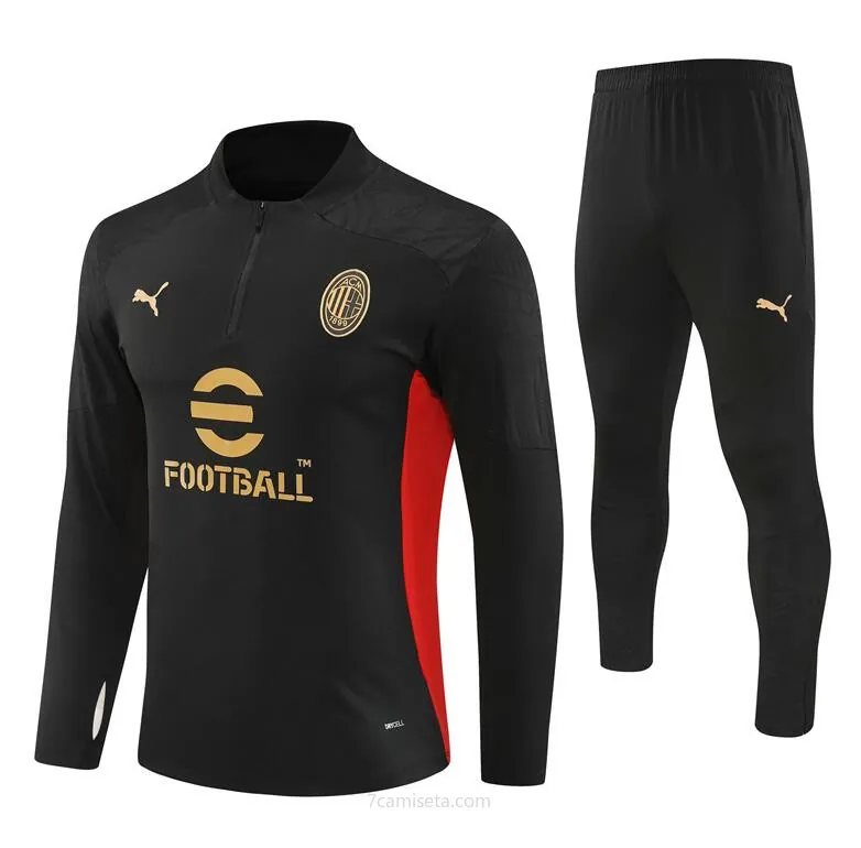 Chandal Entrenamiento AC Milan (Hombre/Niño) Negro 24/25 + Pantalones Increíble saldo, aprovéchala ya de campeonato