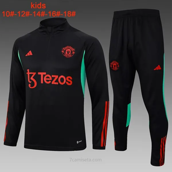 Ninos Sudadera De Training Manchester United 2024 Negro Gangaza celestial con devolución gratis