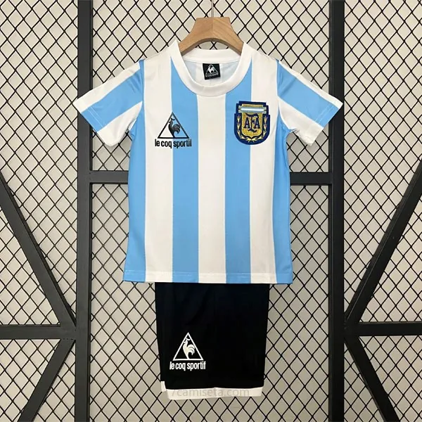 Camiseta Argentina Replica Primera Ropa Retro Niño 1986 Prodigioso descuento, benefíciate en toda la red