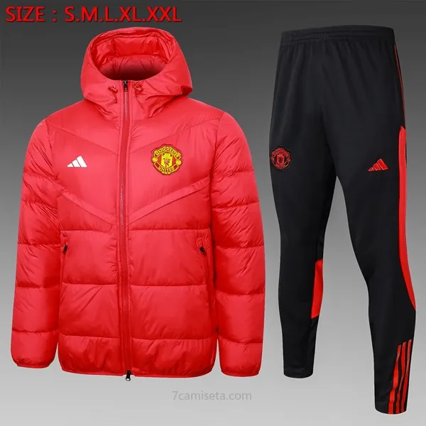 Abrigo Plumón Manchester United Conjunto Completo 2024/25 Rojo Hazte con él este bicoca fantástico