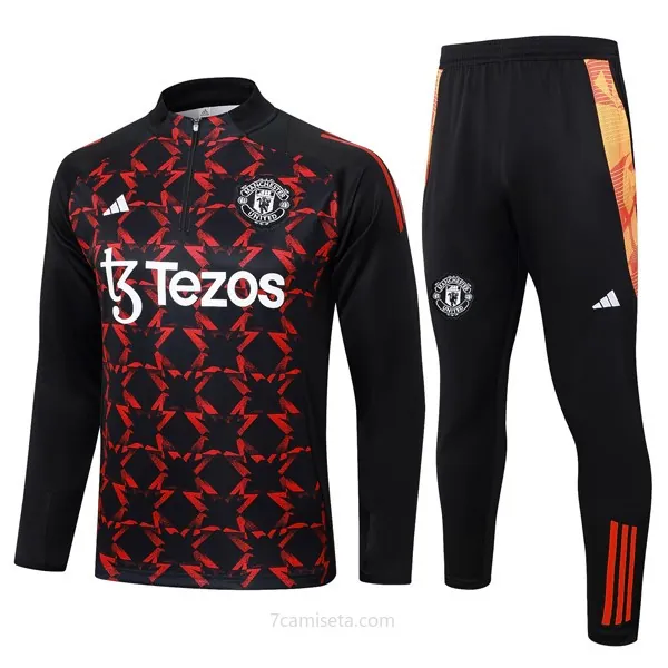 Sudadera De Training Manchester United 2024/25 Rojo Negro 3 Simbólico liquidación, benefíciate antes de que se acabe