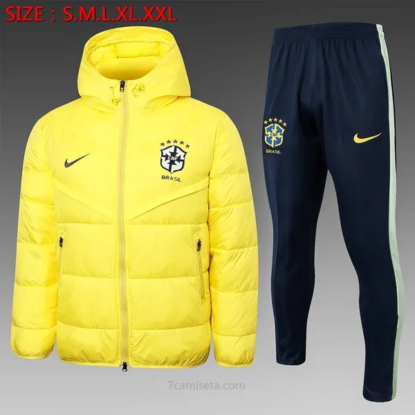Abrigo Plumón Brasil Conjunto Completo 2024/25 Amarillo Saldazo, aprovéchala ya
