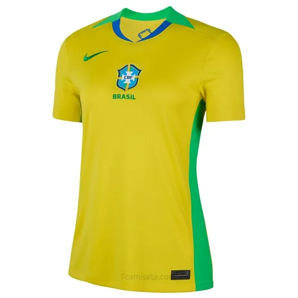 Camiseta Brasil Replica Primera Ropa Mujer 2025 Saldo genial
