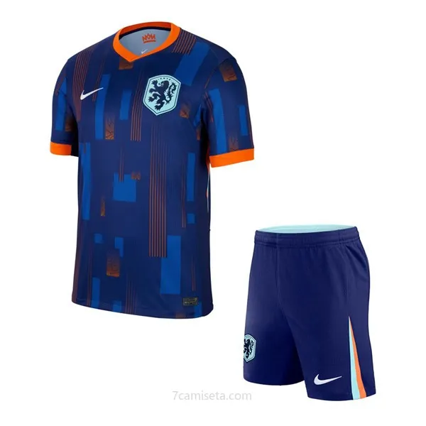 Camiseta Países Bajos Replica Segunda Ropa Niño 2024 Rebajón regalado de outlet