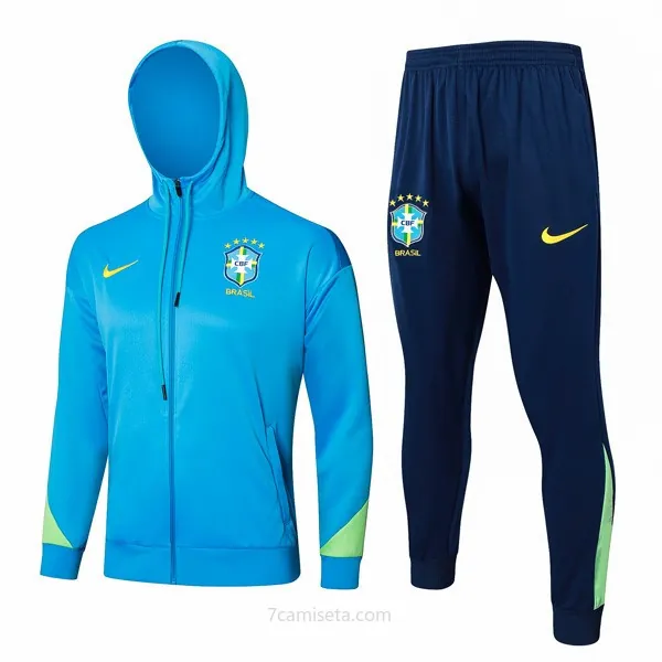 Chandal Con Capucha Brasil 2024/25 Azul 3 Chollazo demencial en todo el mercado