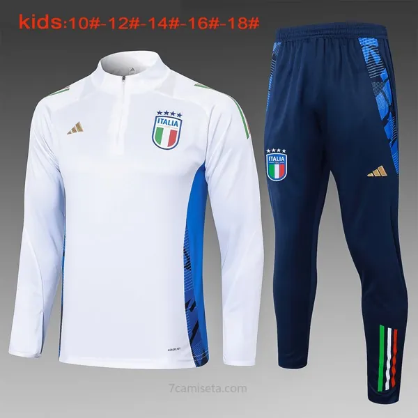 Niños Sudadera De Training Italia 2024/25 Blanco Azul 3 ¡¡Cómo chollo, hazte con él!