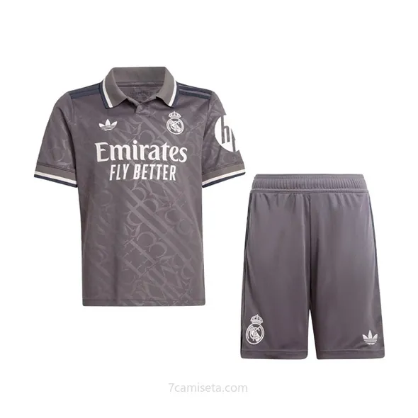 Camiseta Real Madrid Replica Tercera Ropa Niño 2024/25 Gris ¡¡Ni te imaginas bestia chollo de outlet!