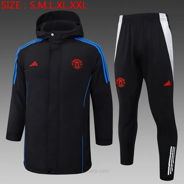 Abrigo Manchester United Conjunto Completo 2024/25 Negro Saldo bestial por tiempo limitado