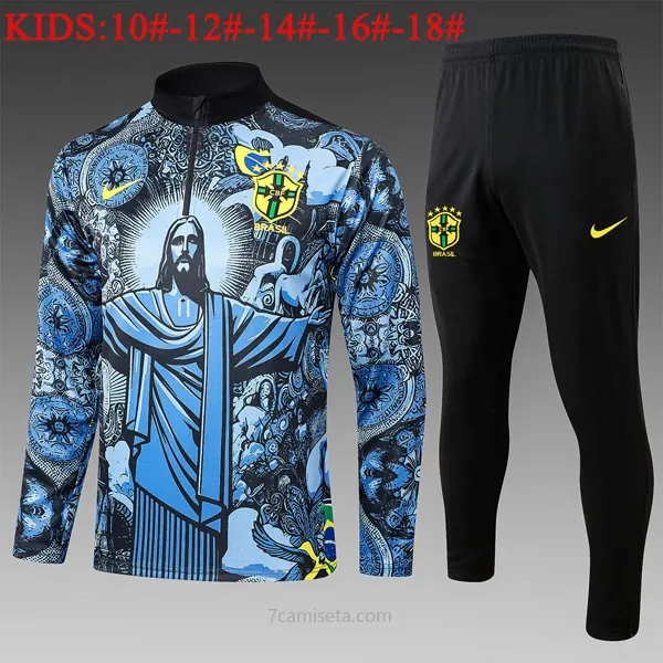 Ninos Sudadera De Training Brasil 2024/25 Azul Descuentazo ridículo