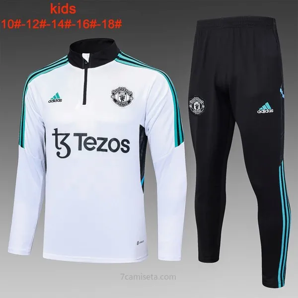 Ninos Sudadera De Training Manchester United 2024 Blanco Azul ¡¡Menudo/a asequible liquidación de campeonato!