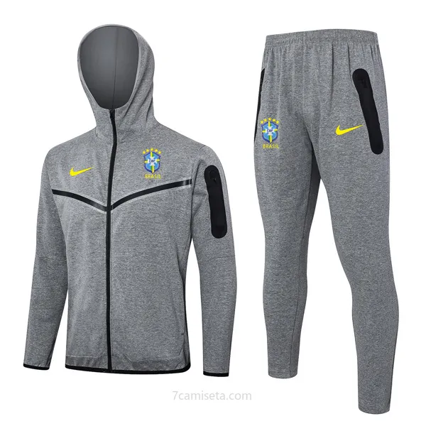 Chandal Con Capucha Brasil 2024/25 Gris 3 Descuento soberbio de la temporada