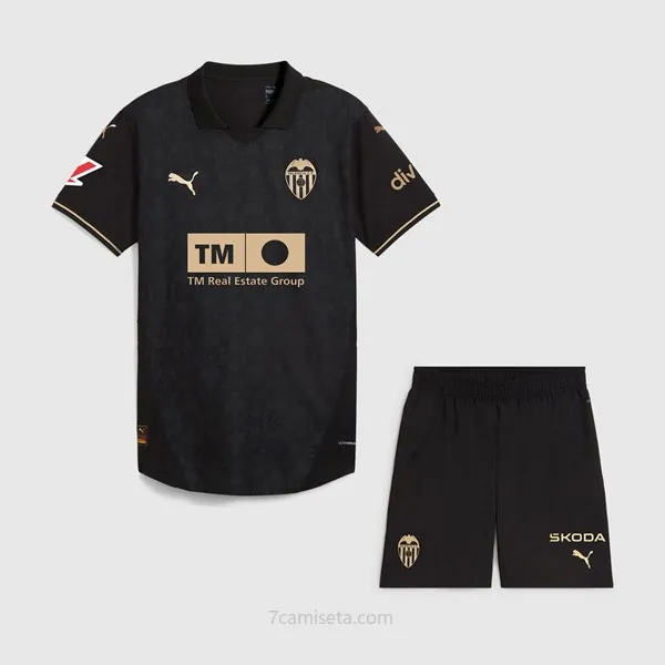 Camiseta Valencia Replica Segunda Ropa Niño 2024/25 Liquidación, no lo pienses