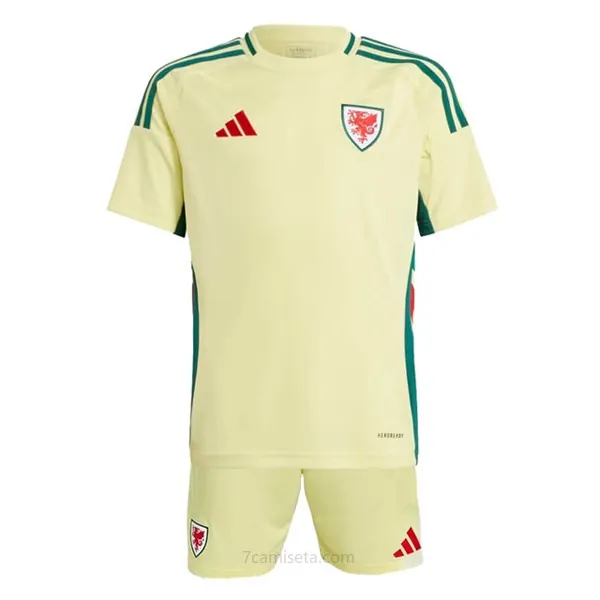 Camiseta Gales Replica Segunda Ropa Niño 2024 ¡¡Qué magnífico chollo sin competencia!