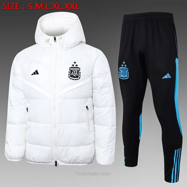 Abrigo Plumón Argentina Conjunto Completo 2024/25 Blanco ¡¡Qué descuento, consigue!