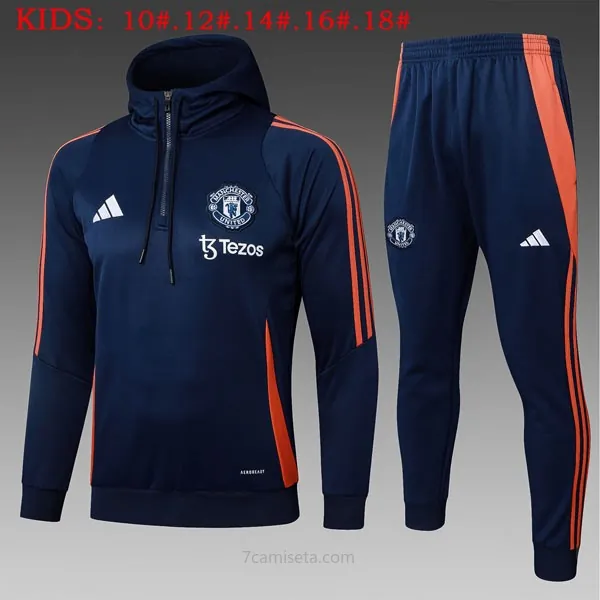 Ninos Sudadera Con Capucha Manchester United 2025/26 Azul 5 Extraordinario ganga, aprovéchalo de derribo