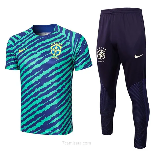 Entrenamiento Brasil Conjunto Completo 2022/23 Verde Azul Dispara por tiempo limitado