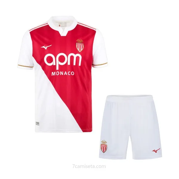 Camiseta AS Monaco Replica Primera Ropa Niño 2025/26 Gangaza insuperable de outlet
