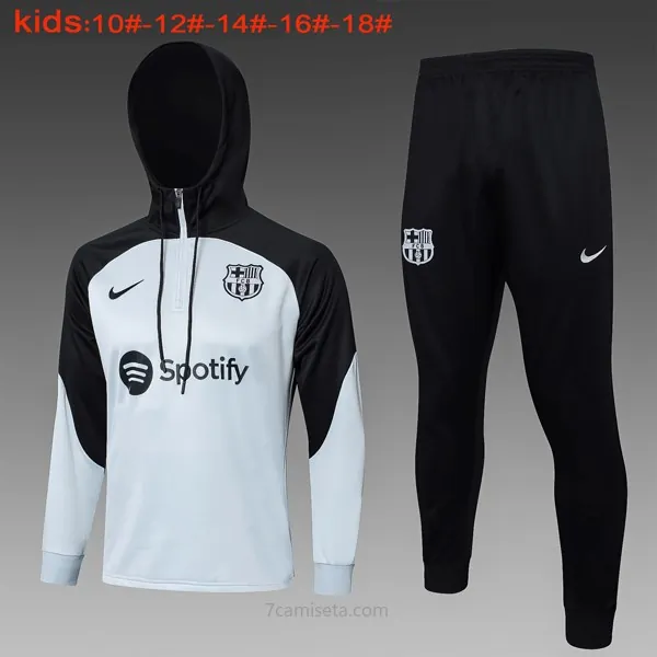 Ninos Sudadera Con Capucha Barcelona 2024 Gris Negro 2 ¡¡Vaya rebajado liquidación de fábrica!