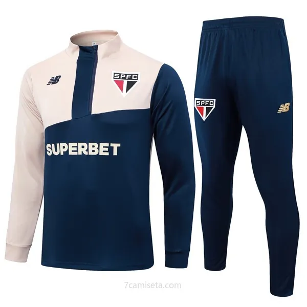 Sudadera De Training Sao Paulo 2024/25 Azul Amarillo 3 Rebajón increíble