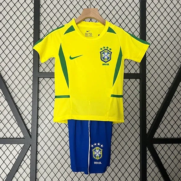 Camiseta Brasil Replica Primera Ropa Retro Niño 2002 ¡¡Qué chollo, agarra!