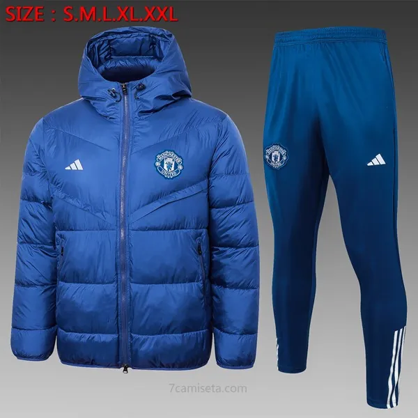Abrigo Plumón Manchester United Conjunto Completo 2024/25 Azul Ahorro bestial de infarto