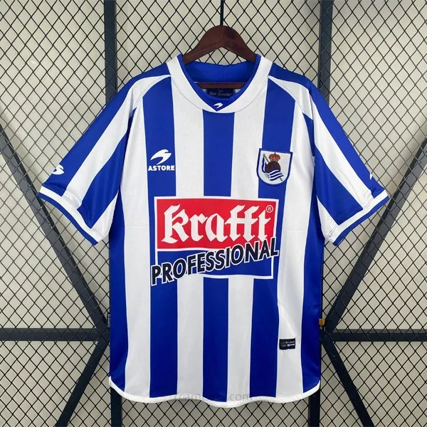 Camiseta Real Sociedad Replica Primera Ropa Retro 2002 2003 Benefíciate este oportunidad espectacular