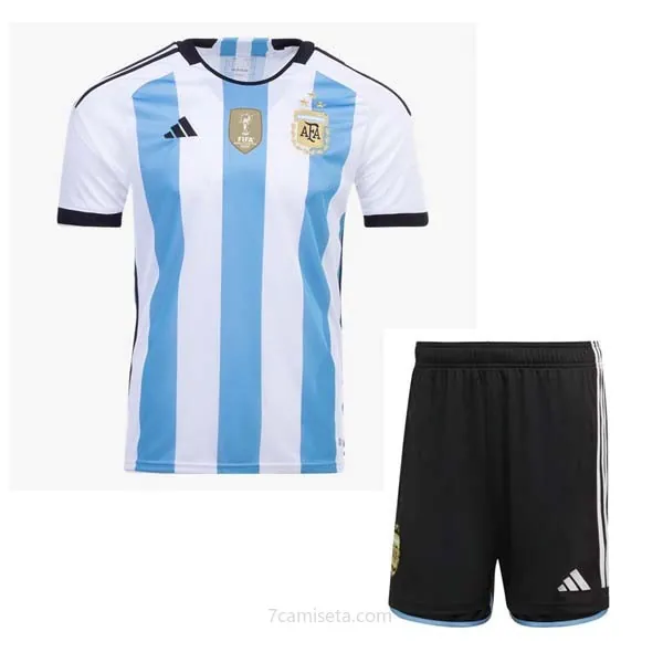 3 Estrellas Camiseta Argentina Replica Segunda Ropa Niño MESSI 2022/23 Descuentazo, llévatelo