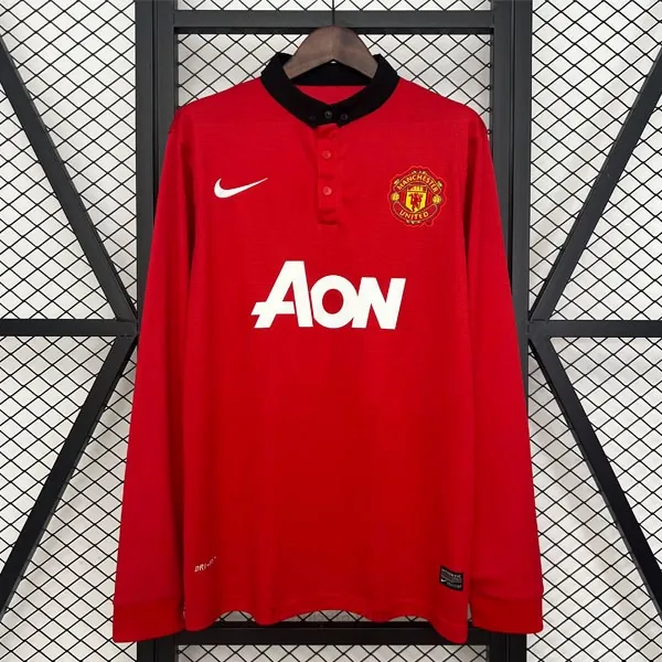 Camiseta M-U Replica Primera Ropa ML Retro 2013-2014 Bestial ofertón, no lo dejes escapar con devolución gratis
