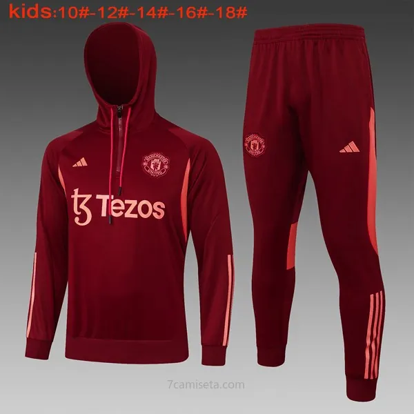 Ninos Sudadera Con Capucha Manchester United 2024 Rojo 2 Liquidación fantástico calidad asegurada